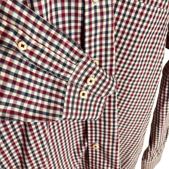 Peter Millar | Men’s Gingham Check Button Down Dress Shirt Size M | EUC - Picture 8 of 13